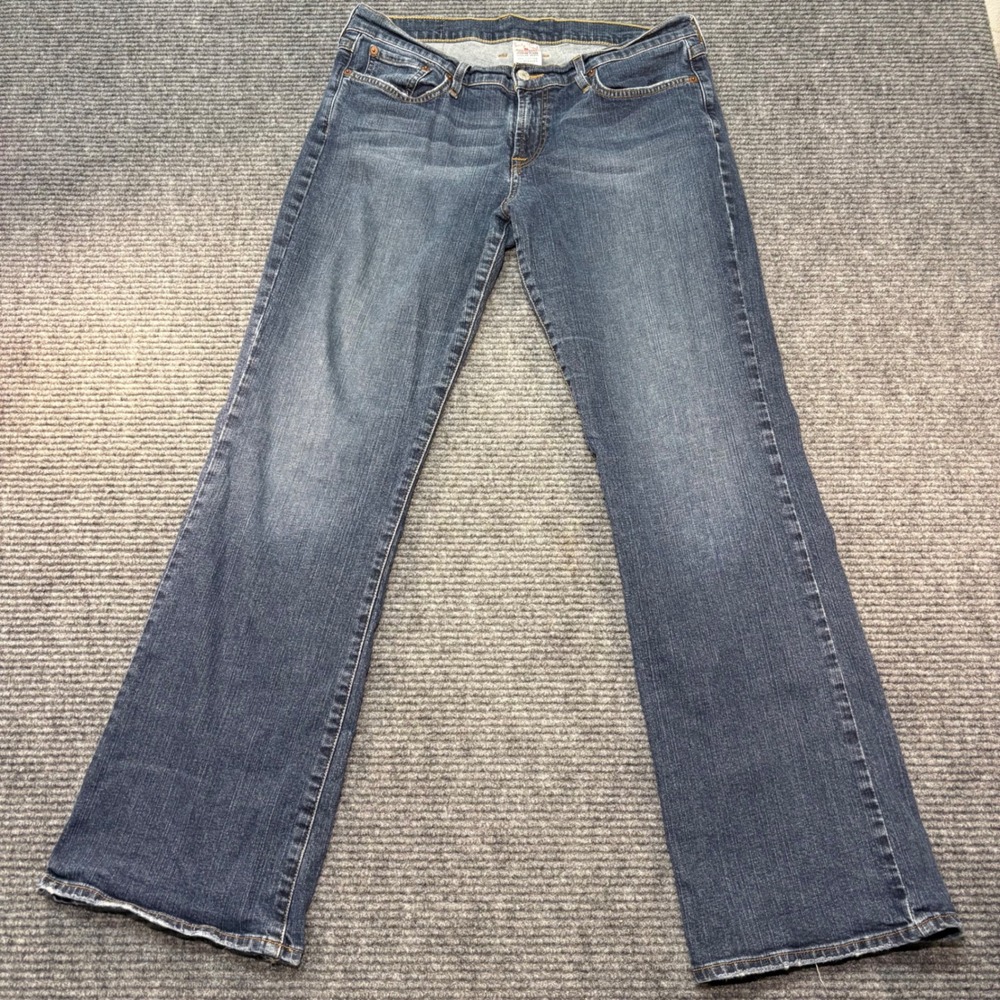 Lucky Brand Midrise‎ Flare Jeans Womens 32 Blue Denim Gene Montesano 7W10370